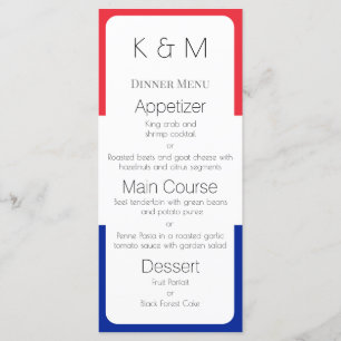 Frankrijk vlag kleuren Frans diner Menu