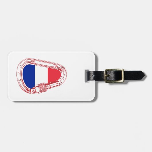 Frankrijk vlag Klim Carabiner Bagagelabel (Voorkant horizontaal)