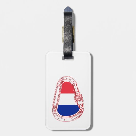 Frankrijk vlag Klim Carabiner Bagagelabel (Achterkant verticaal)