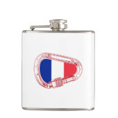 Frankrijk vlag Klim Carabiner Heupfles (Voorkant)