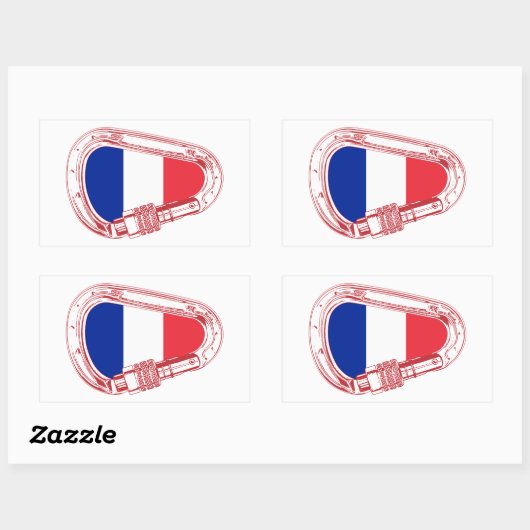 Frankrijk vlag Klim Carabiner Rechthoekige Sticker (Vel)