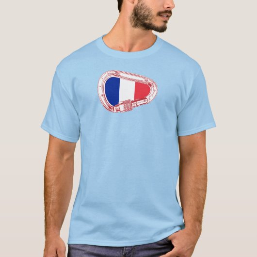 Frankrijk vlag Klim Carabiner T-shirt (Voorkant)