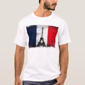 Frankrijk vlag met eiffeltoren t-shirt (Voorkant)