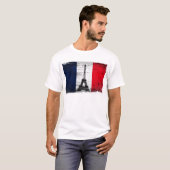 Frankrijk vlag met eiffeltoren t-shirt (Voorkant volledig)