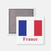Frankrijk Vlag met naam Magneet (Voorkant / Achterkant)