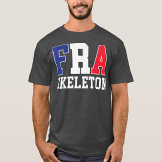 Frankrijk Vlag Musher French FRA Skeleton T-shirt