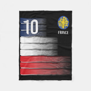 Frankrijk Vlag Nummer 10 Frans Voetbal Mannen Vrou Fleece Deken