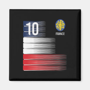 Frankrijk Vlag Nummer 10 Frans Voetbal Mannen Vrou Magneet