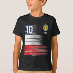 Frankrijk Vlag Nummer 10 Frans Voetbal Mannen Vrou T-shirt