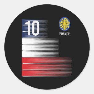 Frankrijk Vlag Nummer 10 Franse Voetbal Mannen Vro Ronde Sticker