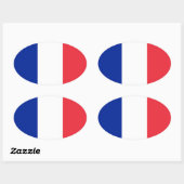 Frankrijk Vlag Ovale Sticker (Vel)