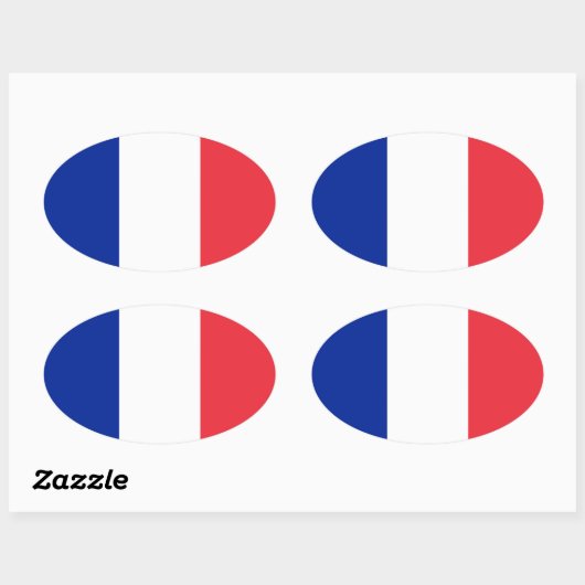 Frankrijk Vlag Ovale Sticker (Vel)