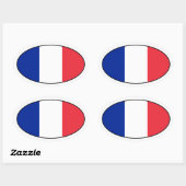 Frankrijk Vlag Ovale Sticker (Vel)
