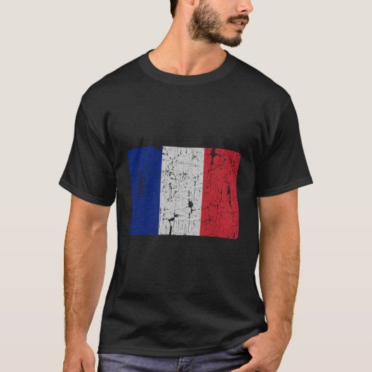 -Frankrijk Vlag retroFranse Mannen Vrouwen Souveni T-shirt (Voorkant)