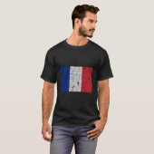 -Frankrijk Vlag retroFranse Mannen Vrouwen Souveni T-shirt (Voorkant volledig)