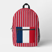 Frankrijk vlag rode strepen print gesneden naaizak bedrukte rugzak (Voorkant)