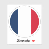 Frankrijk Vlag Ronde Sticker (Vel)