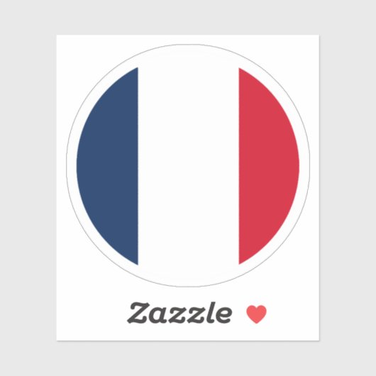 Frankrijk Vlag Ronde Sticker (Vel)
