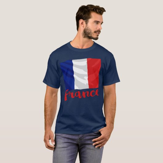Frankrijk Vlag T-Shirt (Voorkant volledig)