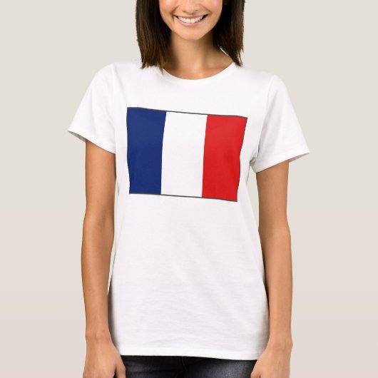 Frankrijk Vlag x kaart T-Shirt (Voorkant)