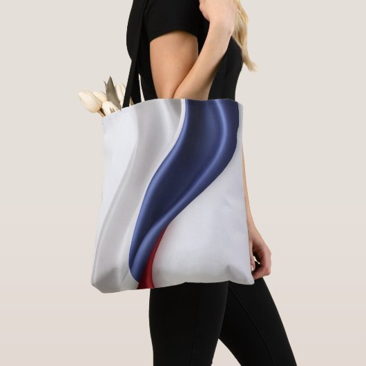 Frankrijk vlag zijde textuur tote bag (Dichtbij)