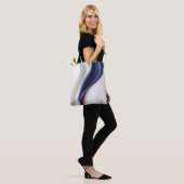 Frankrijk vlag zijde textuur tote bag (Op model)