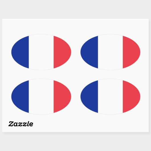 Frankrijk vlagontwerp ovale sticker (Vel)