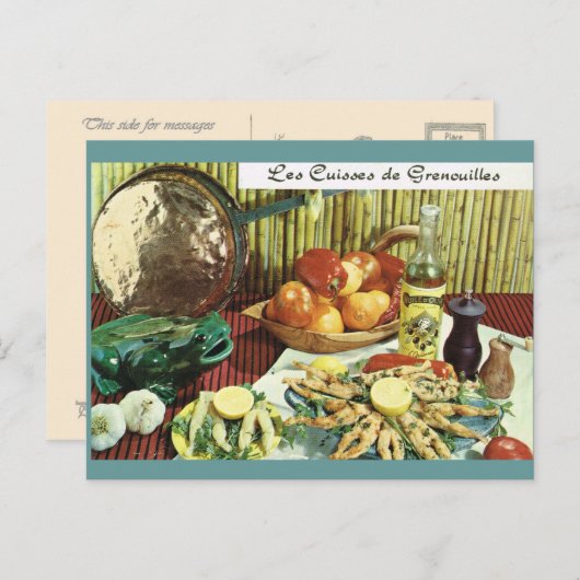  Frankrijk, voedsel, Les Cuisses de Grenouilles Briefkaart (Voorkant / Achterkant)