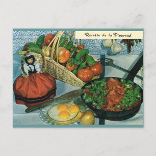 Frankrijk, voedsel, recette de la Piperrad Briefkaart