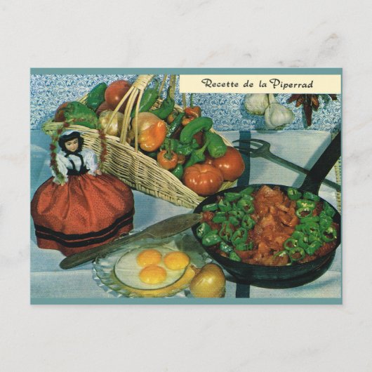 Frankrijk, voedsel, recette de la Piperrad Briefkaart (Voorkant)