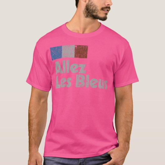 Frankrijk Voetbal 2018 Franse vlag Allez Les Bleus T-shirt (Voorkant)