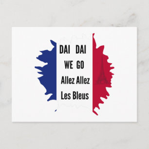 Frankrijk Voetbal 2026 Allez Les Bleus Sticker Briefkaart