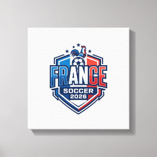 Frankrijk Voetbal 2026 Voetbal Vet Land Typografie Canvas Afdruk