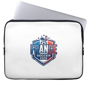 Frankrijk Voetbal 2026 Voetbal Vet Land Typografie Laptop Sleeve