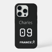 Frankrijk Voetbal Aangepaste Naam Nummer Cadeau iPhone Hoesje (Achterkant)