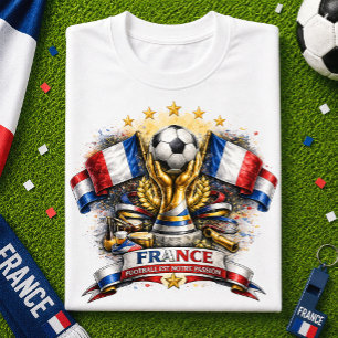 Frankrijk Voetbal Fan Frans Voetbal WK Futbol T-shirt