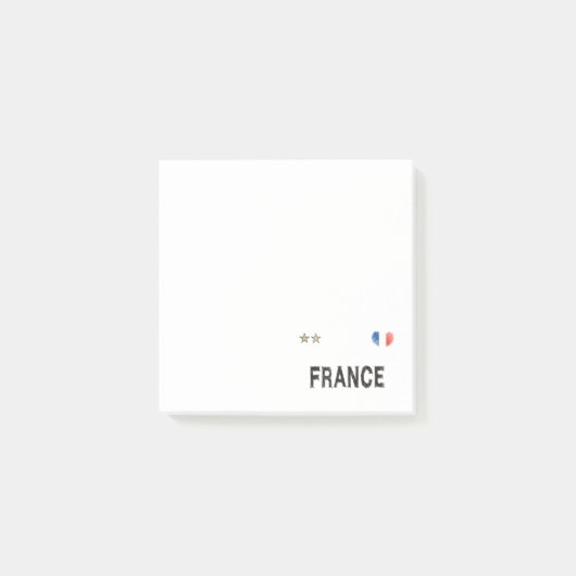 Frankrijk Voetbal Fan Shirt Hart Post-it® Notes (Voorkant)