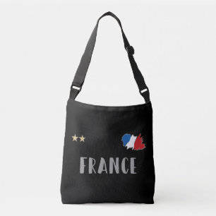 Frankrijk Voetbal Fan T-shirt Franse Vlag Crossbody Tas