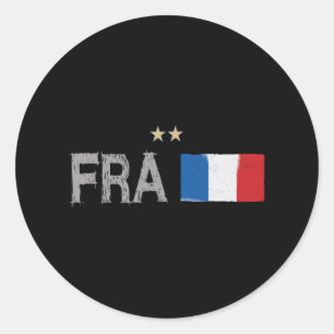 Frankrijk Voetbal Fan T-shirt Franse Vlag Ronde Sticker