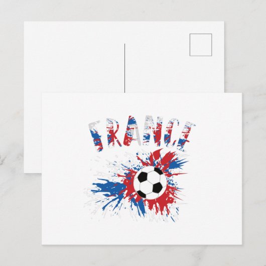 Frankrijk Voetbal Grunge Flag Briefkaart (Voorkant / Achterkant)