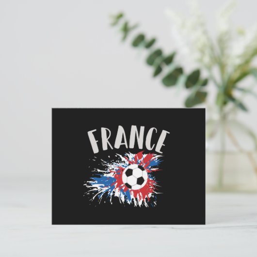 Frankrijk Voetbal Grunge Flag Briefkaart (Staand voorkant)