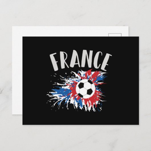 Frankrijk Voetbal Grunge Flag Briefkaart (Voorkant / Achterkant)