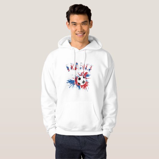 Frankrijk Voetbal Grunge Flag Hoodie (Voorkant volledig)