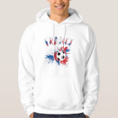 Frankrijk Voetbal Grunge Flag Hoodie (Voorkant)