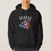 Frankrijk Voetbal Grunge Flag Hoodie (Voorkant)