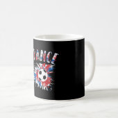 Frankrijk Voetbal Grunge Flag Koffiemok (Voorkant rechts)