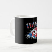 Frankrijk Voetbal Grunge Flag Koffiemok (Voorkant links)