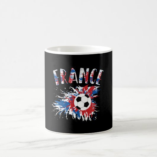 Frankrijk Voetbal Grunge Flag Koffiemok (Center)