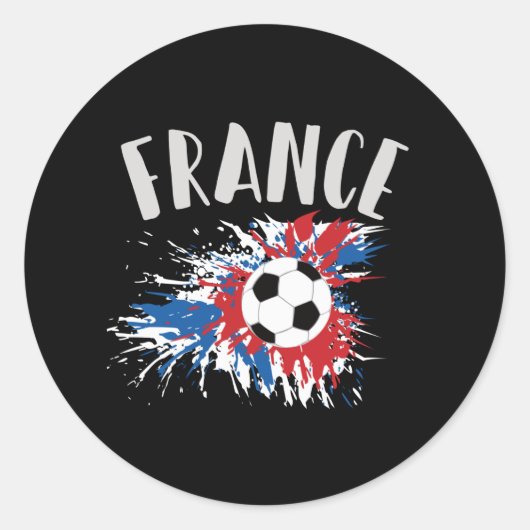 Frankrijk Voetbal Grunge Flag Ronde Sticker (Voorkant)
