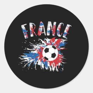 Frankrijk Voetbal Grunge Flag Ronde Sticker
